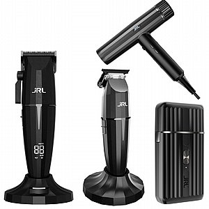 סט מכונות תספורת גילוח ומייבש שיער JRL Black Edition גי אר אל סט מכונות תספורת גילוח ומייבש שיער JRL Black Edition גי אר אל