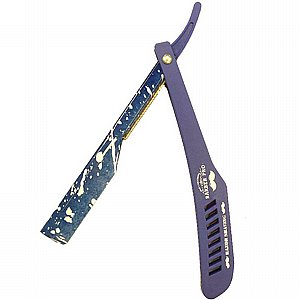 ידית תער פרפר BarberPRO - כחולה עם פסי ברבר ידית תער פרפר BarberPRO - כחולה עם פסי ברבר