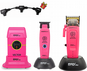 סט מכונות תספורת וגילוח מקצועיות MRD PRO SmartBrain Triple - ורוד סט מכונות תספורת וגילוח מקצועיות MRD PRO SmartBrain Triple - ורוד