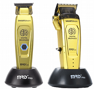 סט מכונות תספורת MRD PRO SmartBrain Gold DUO אם אר די סט מכונות תספורת MRD PRO SmartBrain Gold DUO אם אר די
