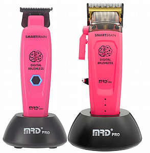 סט מכונות תספורת MRD PRO SmartBrain Pink DUO אם אר די סט מכונות תספורת MRD PRO SmartBrain Pink DUO אם אר די
